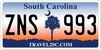 SC license plate ZNS993