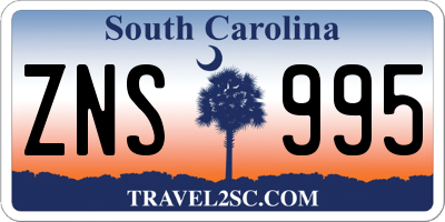 SC license plate ZNS995