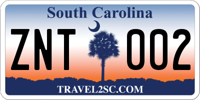 SC license plate ZNT002
