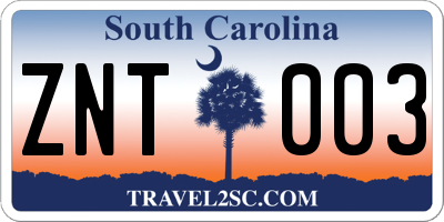 SC license plate ZNT003