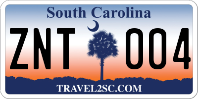 SC license plate ZNT004