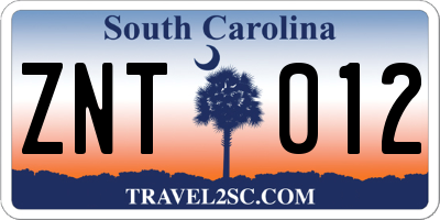 SC license plate ZNT012