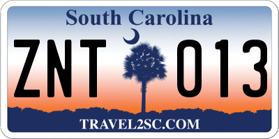 SC license plate ZNT013