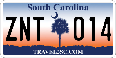 SC license plate ZNT014