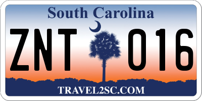 SC license plate ZNT016