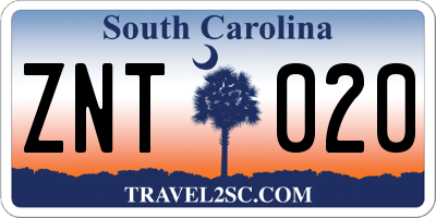 SC license plate ZNT020
