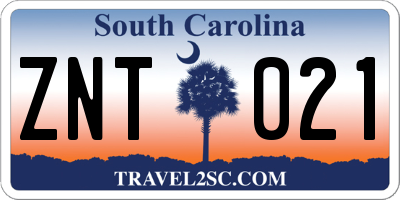 SC license plate ZNT021
