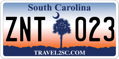 SC license plate ZNT023
