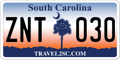 SC license plate ZNT030