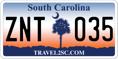 SC license plate ZNT035