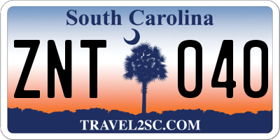 SC license plate ZNT040