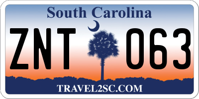 SC license plate ZNT063