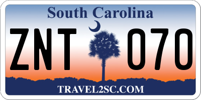 SC license plate ZNT070
