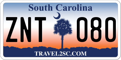 SC license plate ZNT080