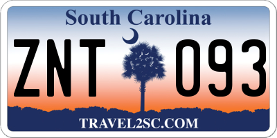 SC license plate ZNT093