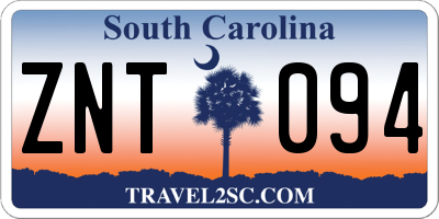 SC license plate ZNT094