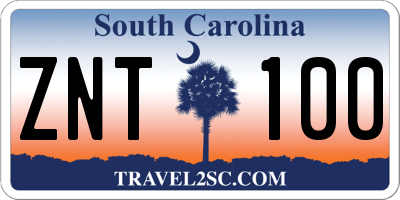 SC license plate ZNT100