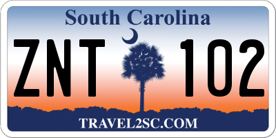 SC license plate ZNT102