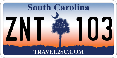 SC license plate ZNT103