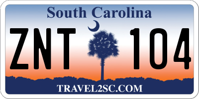 SC license plate ZNT104