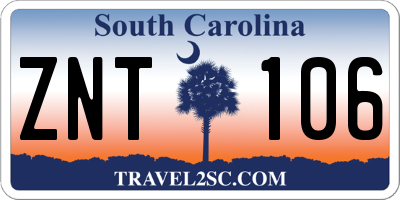 SC license plate ZNT106