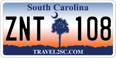 SC license plate ZNT108