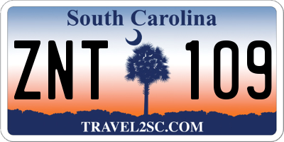 SC license plate ZNT109