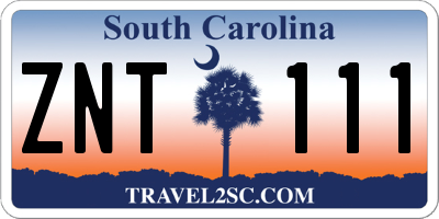 SC license plate ZNT111