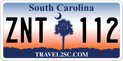 SC license plate ZNT112