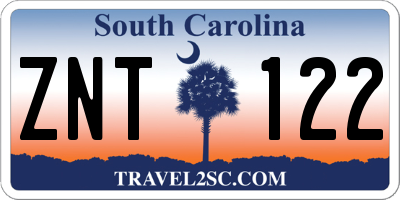 SC license plate ZNT122