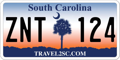 SC license plate ZNT124