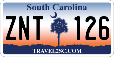 SC license plate ZNT126