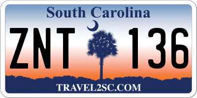 SC license plate ZNT136