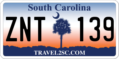 SC license plate ZNT139