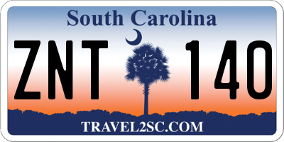 SC license plate ZNT140