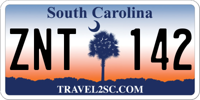 SC license plate ZNT142