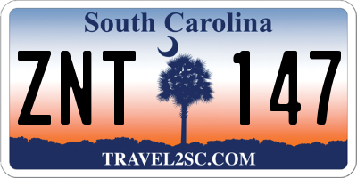 SC license plate ZNT147