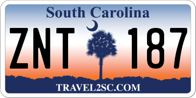 SC license plate ZNT187