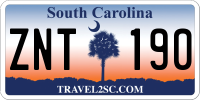 SC license plate ZNT190