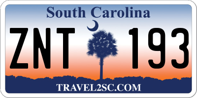 SC license plate ZNT193