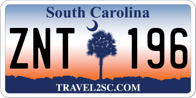 SC license plate ZNT196