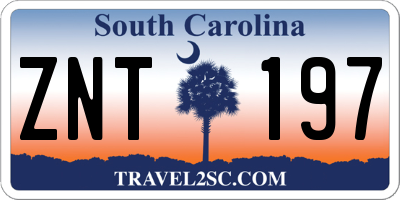 SC license plate ZNT197