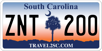SC license plate ZNT200