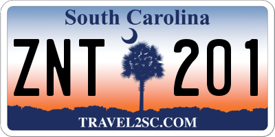 SC license plate ZNT201