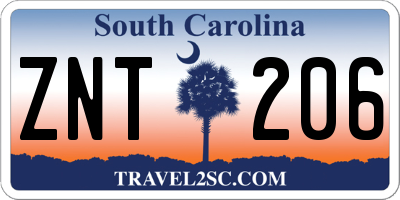 SC license plate ZNT206