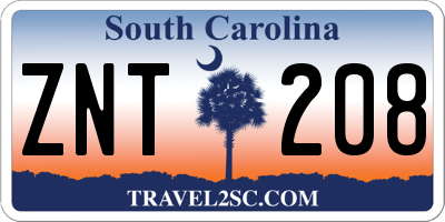 SC license plate ZNT208