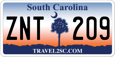 SC license plate ZNT209