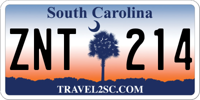 SC license plate ZNT214