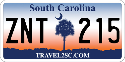 SC license plate ZNT215