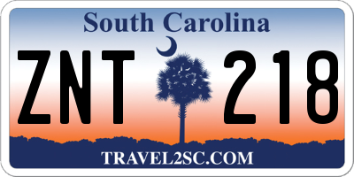 SC license plate ZNT218